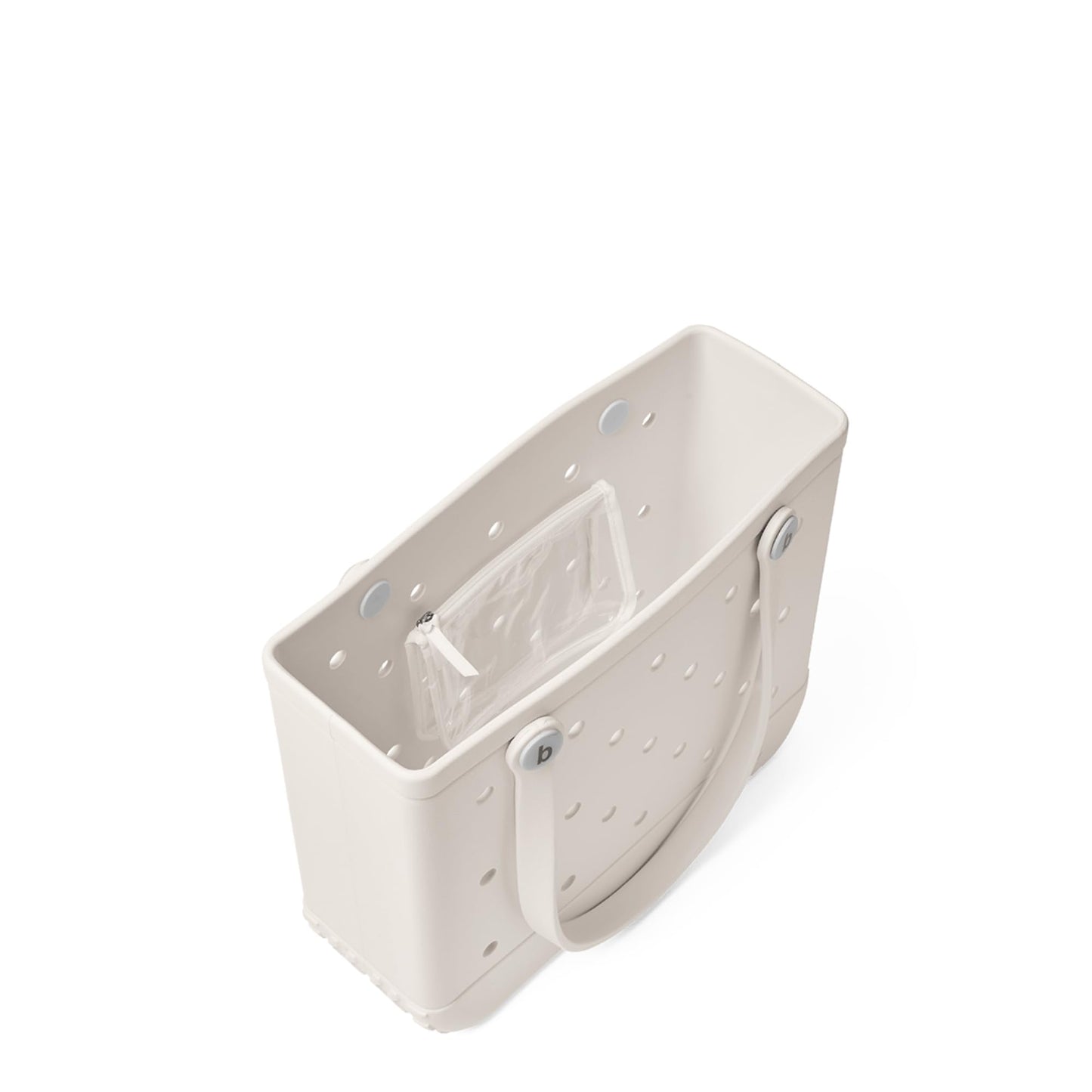 BOGG BAG - Medium Tote - Coconut, White Buttons - 15in L x 5in W x 12.5in H - Beach, Pool, Boat, Work, Sports - All Purpose EVA - Lightweight, Washable, Durable