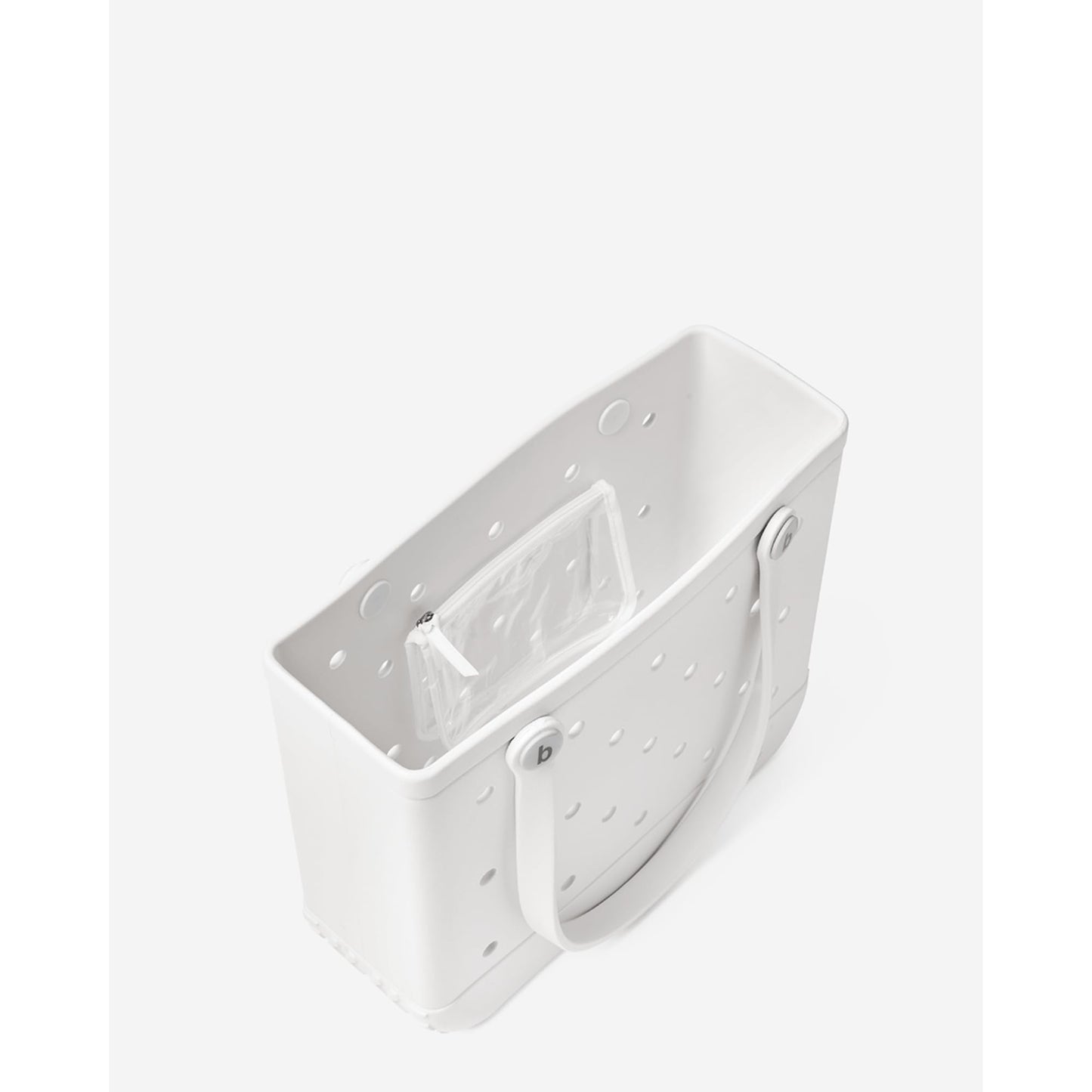BOGG BAG - Medium Tote - For Shore White, White Buttons - 15in L x 5in W x 12.5in H - Beach, Pool, Boat, Work, Sports - All Purpose EVA - Lightweight, Washable, Durable