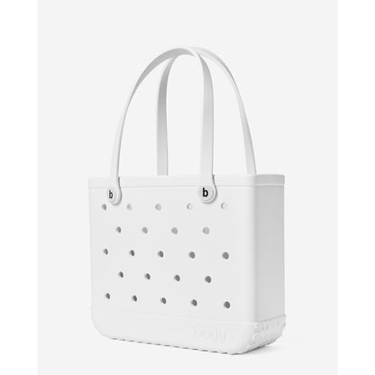 BOGG BAG - Medium Tote - For Shore White, White Buttons - 15in L x 5in W x 12.5in H - Beach, Pool, Boat, Work, Sports - All Purpose EVA - Lightweight, Washable, Durable