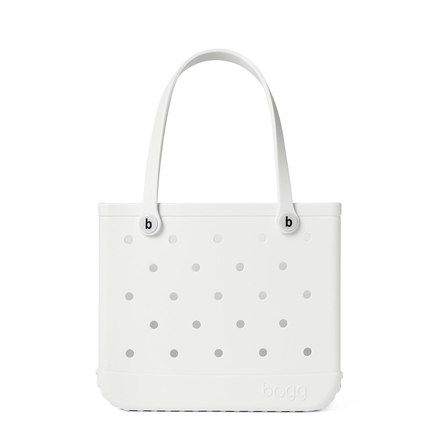 BOGG BAG - Medium Tote - For Shore White, White Buttons - 15in L x 5in W x 12.5in H - Beach, Pool, Boat, Work, Sports - All Purpose EVA - Lightweight, Washable, Durable