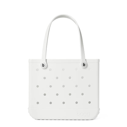 BOGG BAG - Medium Tote - For Shore White, White Buttons - 15in L x 5in W x 12.5in H - Beach, Pool, Boat, Work, Sports - All Purpose EVA - Lightweight, Washable, Durable
