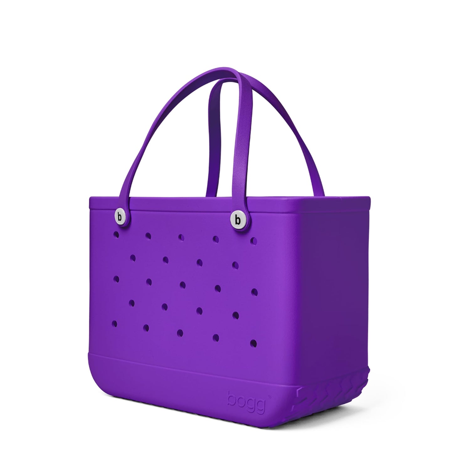 BOGG BAG - Original, Large Tote - Houston We Have a Purple, White Buttons - 19in L x 9in W x 14in H - Beach, Pool, Boat, Sports - All Purpose EVA - Lightweight, Washable, Durable