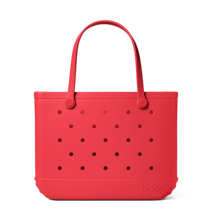 BOGG BAG - Original, Large Tote - Off to the Races, Red - 19in L x 9in W x 14in H - Beach, Pool, Boat, Sports - All Purpose EVA - Lightweight, Washable, Durable