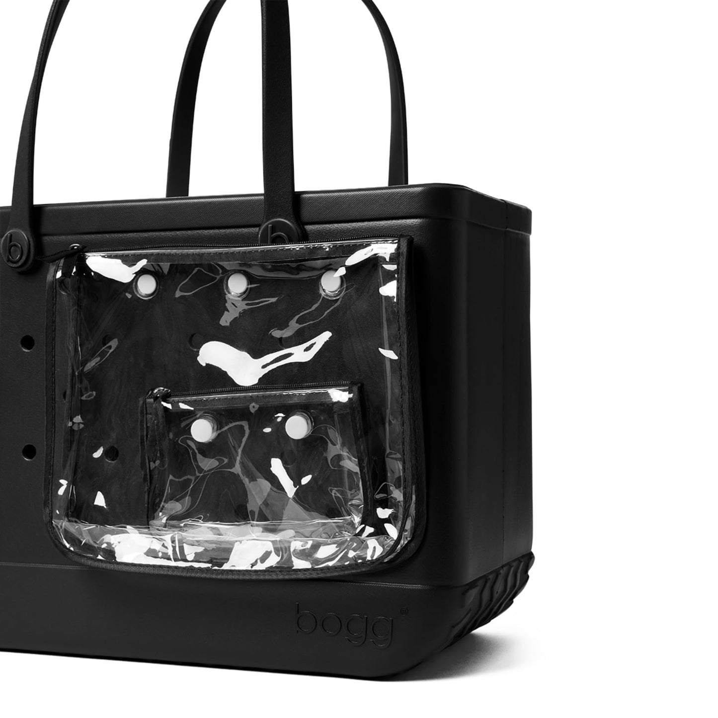 BOGG BAG - Original, Large Tote - LBD Black - 19in L x 9in W x 14in H - Beach, Pool, Boat, Sports - All Purpose EVA - Lightweight, Washable, Durable
