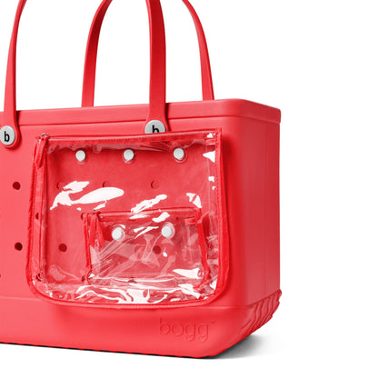 BOGG BAG - Original, Large Tote - Coral Me Mine, White Buttons - 19in L x 9in W x 14in H - Beach, Pool, Boat, Sports - All Purpose EVA - Lightweight, Washable, Durable