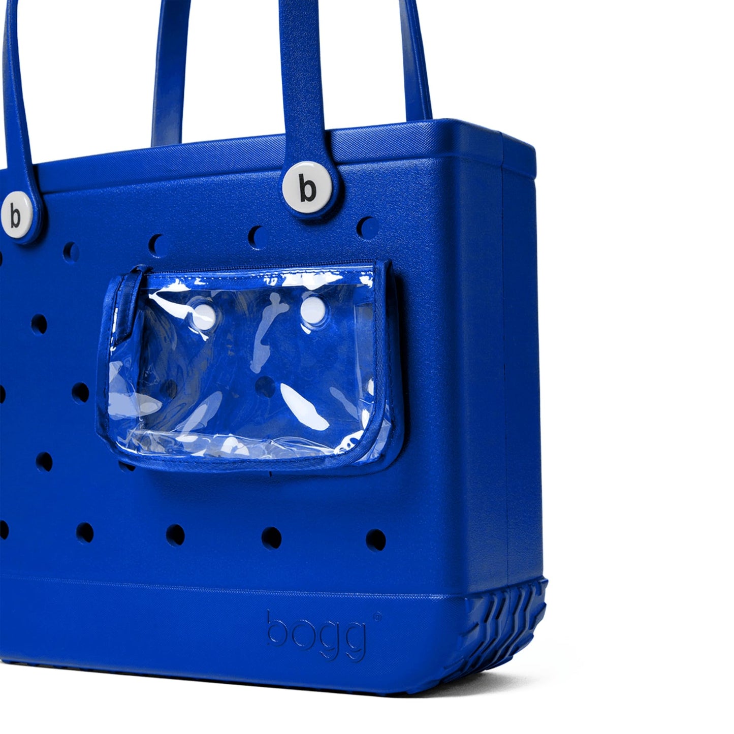 BOGG BAG - Medium Tote - Blue-eyed, White Buttons - 15in L x 5in W x 12.5in H - Beach, Pool, Boat, Work, Sports - All Purpose EVA - Lightweight, Washable, Durable